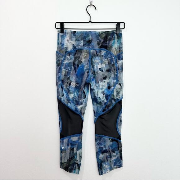 Lululemon On Pace Crop 21" Sun Dazed Multi Blue size 6 - Picture 3 of 8